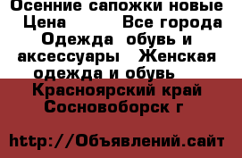 Осенние сапожки новые › Цена ­ 600 - Все города Одежда, обувь и аксессуары » Женская одежда и обувь   . Красноярский край,Сосновоборск г.